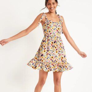Tie-Shoulder Fit & Flare Floral Cami Mini Dress from Old Navy
